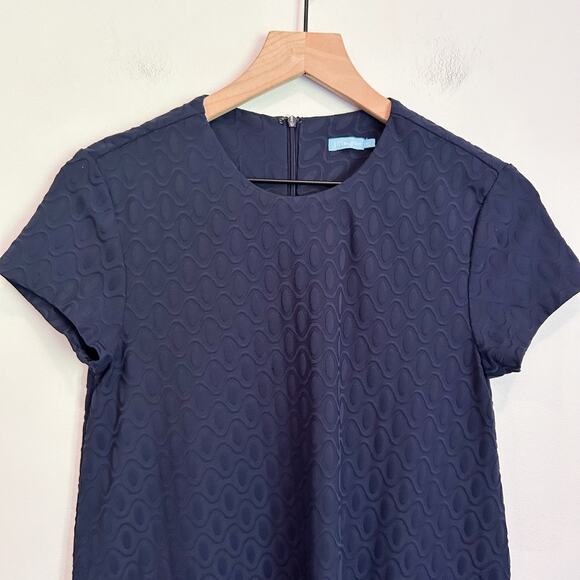 J. McLaughlin Mini Wave Bubble Jacquard Swing Dress Navy Size XS - Picture 3 of 8